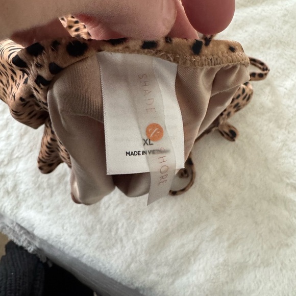 Shade & Shore leopard cheetah print one piece swimsuit bathing suit size XL - Picture 6 of 7